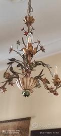 Lampadario o ferro battuto