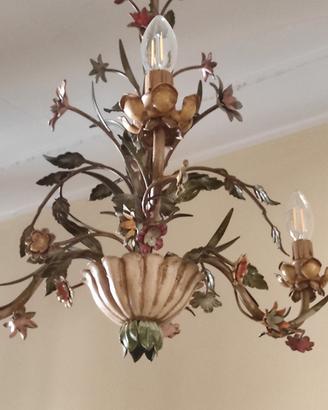 Lampadario o ferro battuto