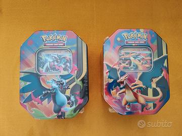 2 Tin Pokemon - Mega Charizard X e Y - NUOVE