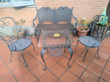 Set giardino in ferro battuto 