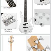 basso 4 corde colore bianco