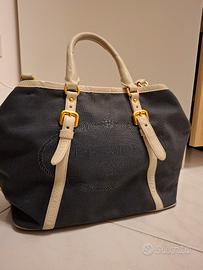 Borsa prada in tela blu