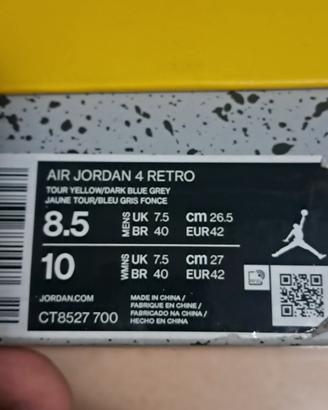 Air jordan 4 retro gialle