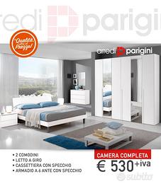 camera da letto moderna + coppia specchi armadio