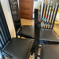 Sedie nere in legno – stile moderno – set da 4
