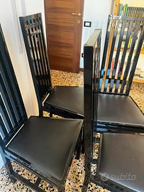 Sedie nere in legno – stile moderno – set da 4