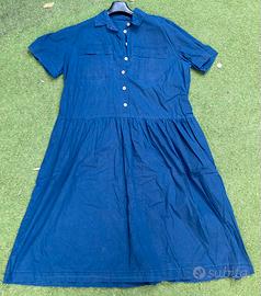 Abito estivo blu con bottoni Made in Italy