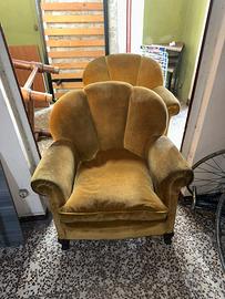 Coppia di poltrone imbottite vintage – Stile retrò