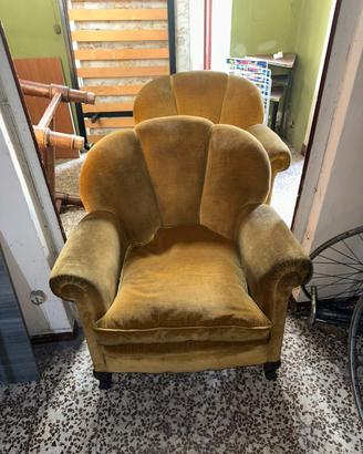 Coppia di poltrone imbottite vintage – Stile retrò