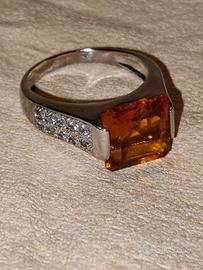 Anello pietra arancione 
