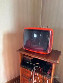 televisore vintage Philips arancione 