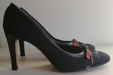 Originali GUCCI, decollete nere alte in tessuto,38