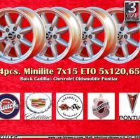 4 pz. cerchi Minilite 7x15 PCD 5x120.65 Chevrolet