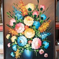 DIPINTO OLIO SU TELA 50 X 70 FIORI FIAMMINGHI.