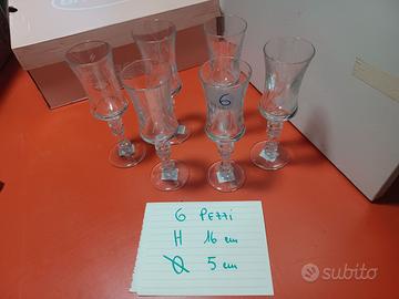 set 6 bicchieri calice cristallo