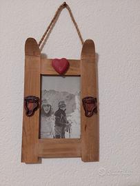 Cornice legno sci - Stile montagna (Da appendere)