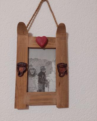 Cornice legno sci - Stile montagna (Da appendere)