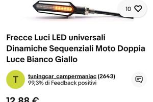 Frecce led con lampeggio dinamico e luce posizione