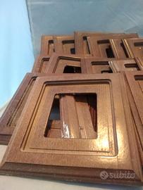 lotto 16 placche mogano interruttori / prese