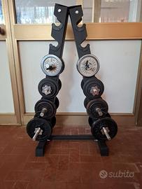 Rastrelliera con manubri