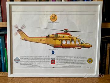 Poster elicottero Pegaso (in cornice, sotto vetro)