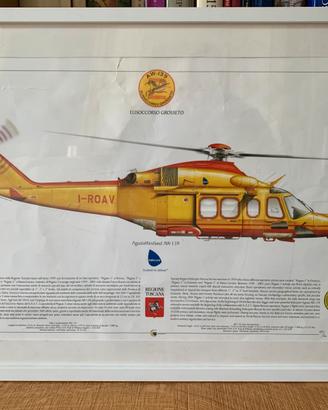Poster elicottero Pegaso (in cornice, sotto vetro)