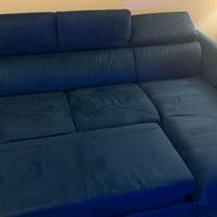 Divano Poltrone Sofà con chaise longue Blue Navy