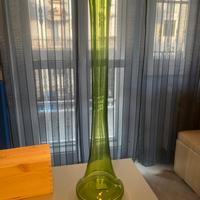 Vaso in vetro verde trasparente alto 60