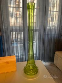 Vaso in vetro verde trasparente alto 60