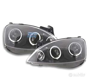 FARI PER OPEL CORSA C 00-06 ANGEL EYES LED FONDO N