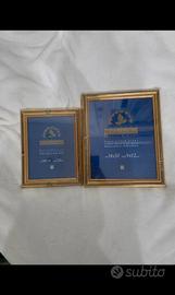 Due cornici legno foglia oro vintage nuove
