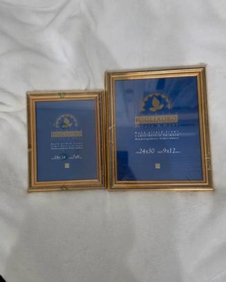 Due cornici legno foglia oro vintage nuove