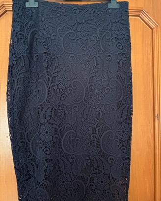 Gonna di pizzo blu notte