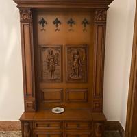 Mobile ingresso vintage in legno massello + panca