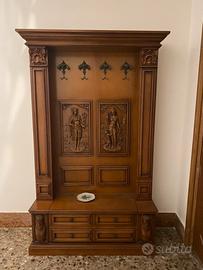 Mobile ingresso vintage in legno massello + panca