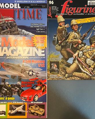 3 Riviste (modellismo Model Time Tamiya Figurines)