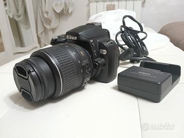 Nikon D60 con obiettivo 18-55 VR stabilizzato 