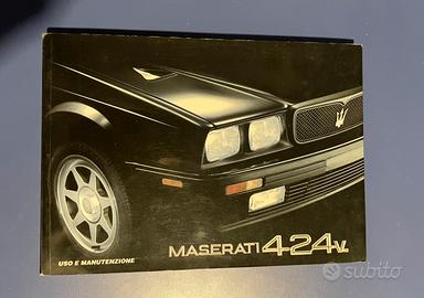Libretto uso e manutenzione meserati biturbo 424