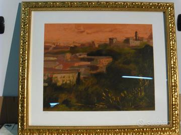 UGO ATTARDI-OPERA GRAFICA "PAESAGGIO ROMANO "