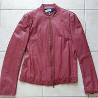 Giacca in pelle bordeaux
