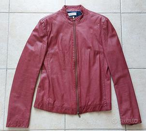 Giacca in pelle bordeaux