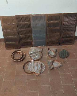 Lotto componenti ventilazione e fumisteria in rame