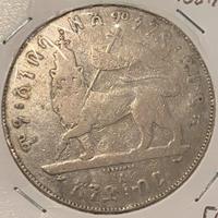 1 Birr Etiopia Re Menelik II Argento