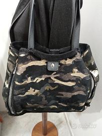 Borsa Lookat in pile mimetico oro marrone beige
