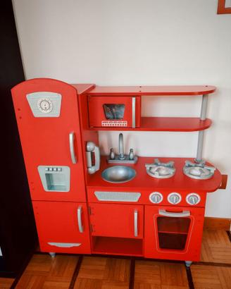 Cucina Giocattolo in Legno Vintage KidKraft Rossa