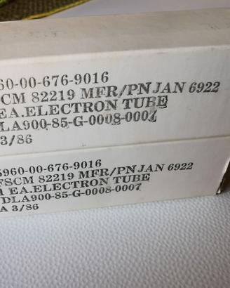 VALVOLE NUOVE ACCOPPIATE 6922-6SN7GTB.-
