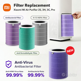 Purificatore aria xiaomi 3h + 1x filtri originali