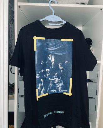 T-Shirt Off-White Caravaggio Nera Gialla