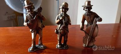 Tris Musicisti Jazz Vintage in Peltro Argentato 99