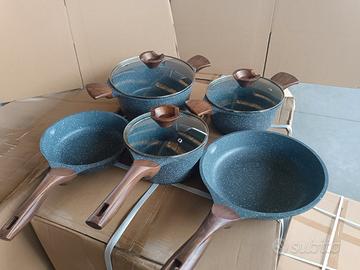 Set pentole antiaderenti effetto pietra induzione 